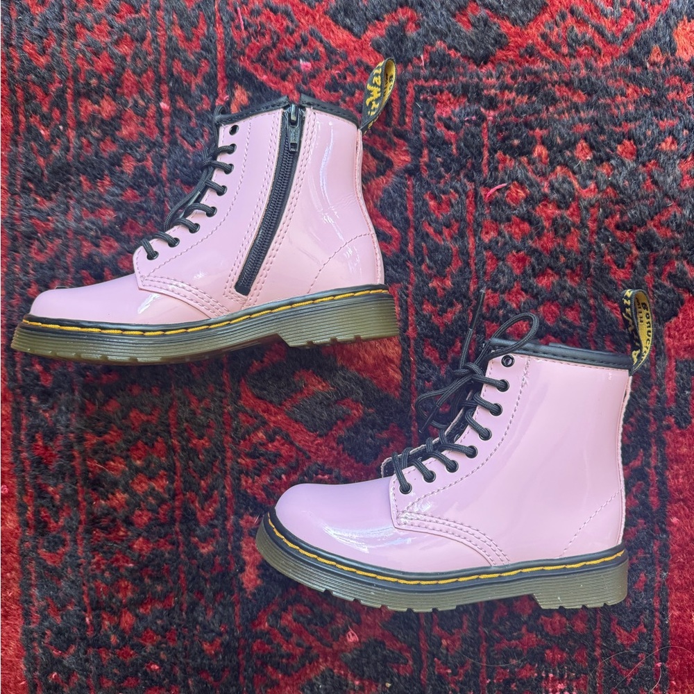 Dr. Martens Glossy Pink Combat Boots